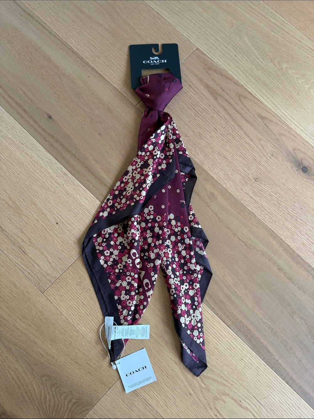 COACH 100% Silk Square Scarf